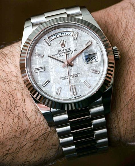 rolex day date 40 white gold white dial|rolex day date 40 price.